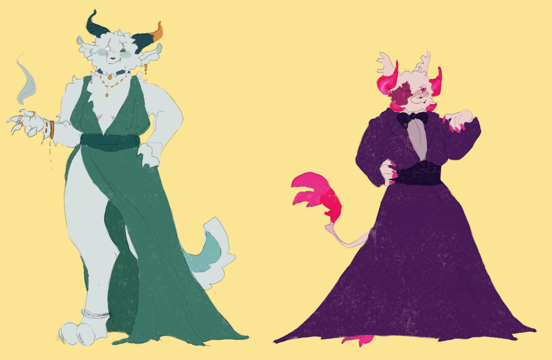 full body flat - 2 characters